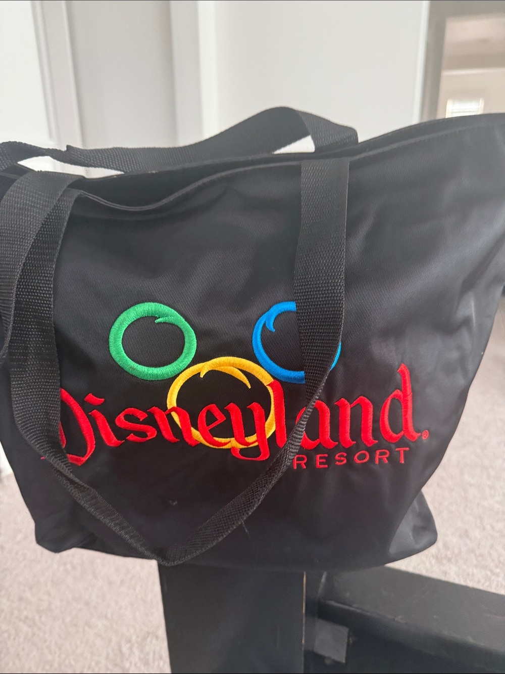 Black Embroidered Tote Bag
